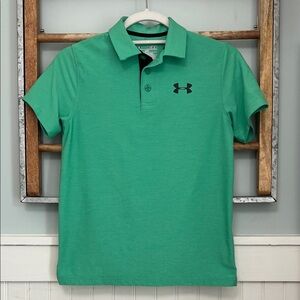 Boys under Armour performance polo medium green